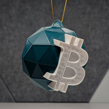 Bitcoin Ornament: Translucent BTC Bauble – Insert a Tree Light for Illuminated Glow