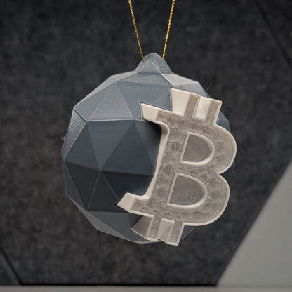 Bitcoin Ornament: Translucent BTC Bauble – Insert a Tree Light for Illuminated Glow