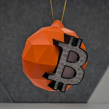 Bitcoin Ornament: Translucent BTC Bauble – Insert a Tree Light for Illuminated Glow